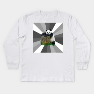 Pickup Line Panda Meme Kids Long Sleeve T-Shirt